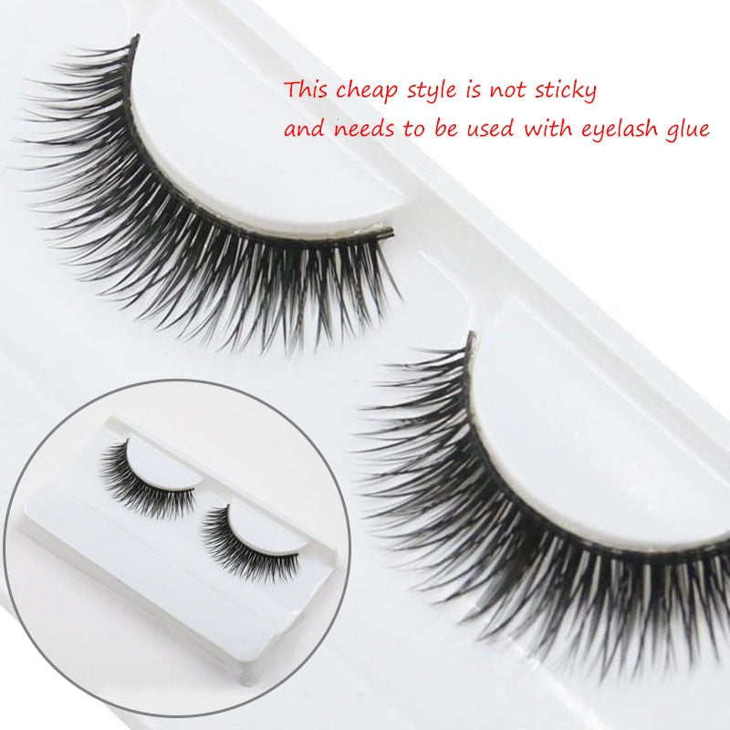 1Pair Reusable Self-adhesive False Eyelashes