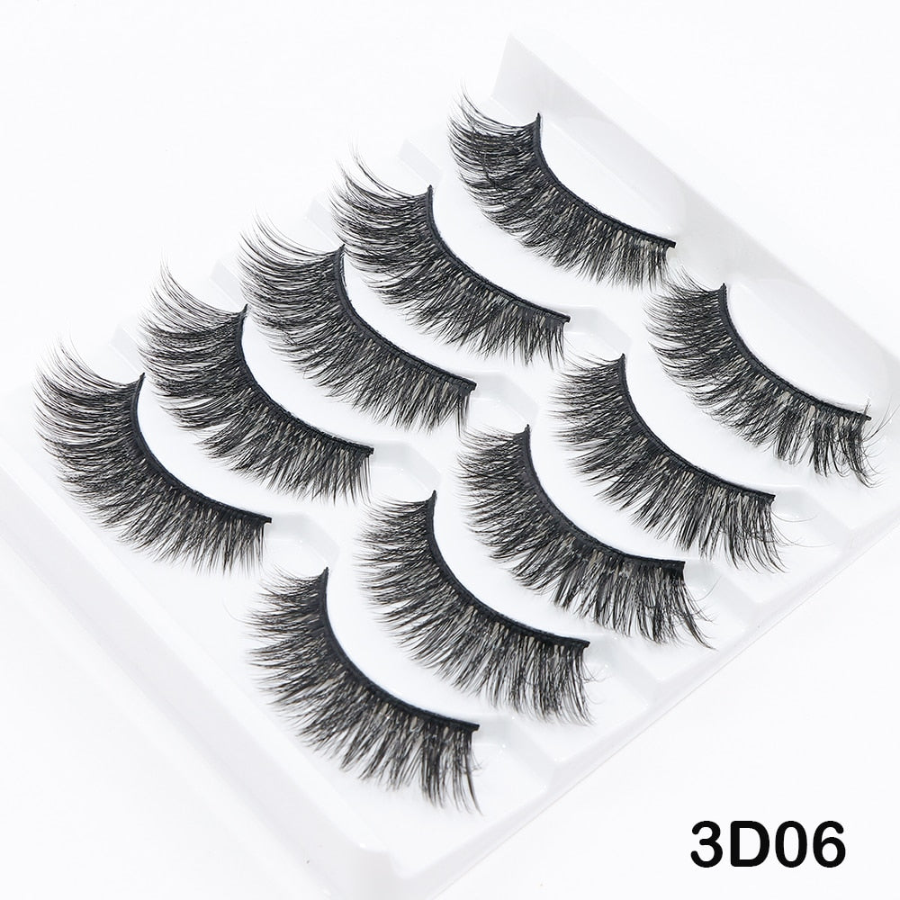 5/10Pairs 3D Mink Lashes Natural Eyelashes