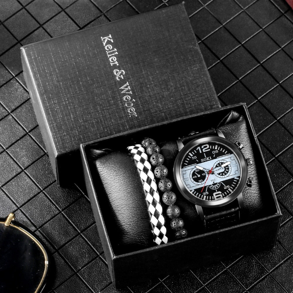 Personnalité Hommes Montre Bracelet Ensembles