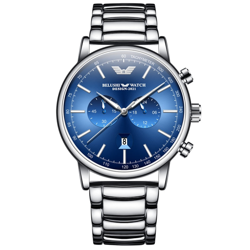 BELUSHI Montres Homme Acier Inoxydable