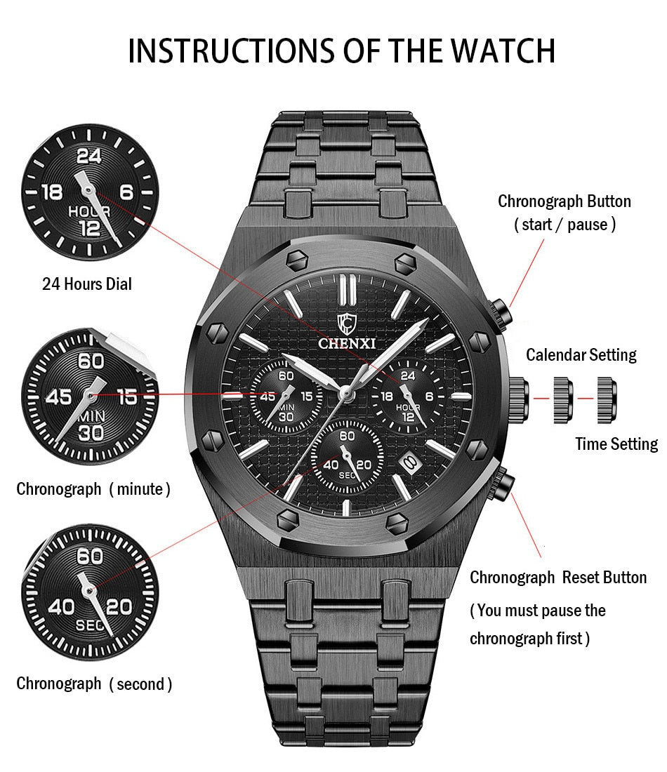 CHENXI Chronograph Men Watches