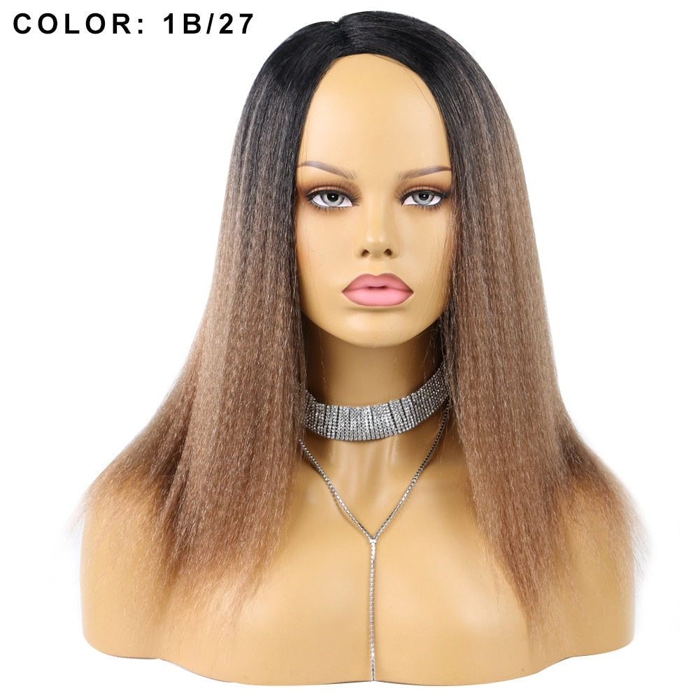 14 Inch Synthetic Yaki Hair Wig Natural