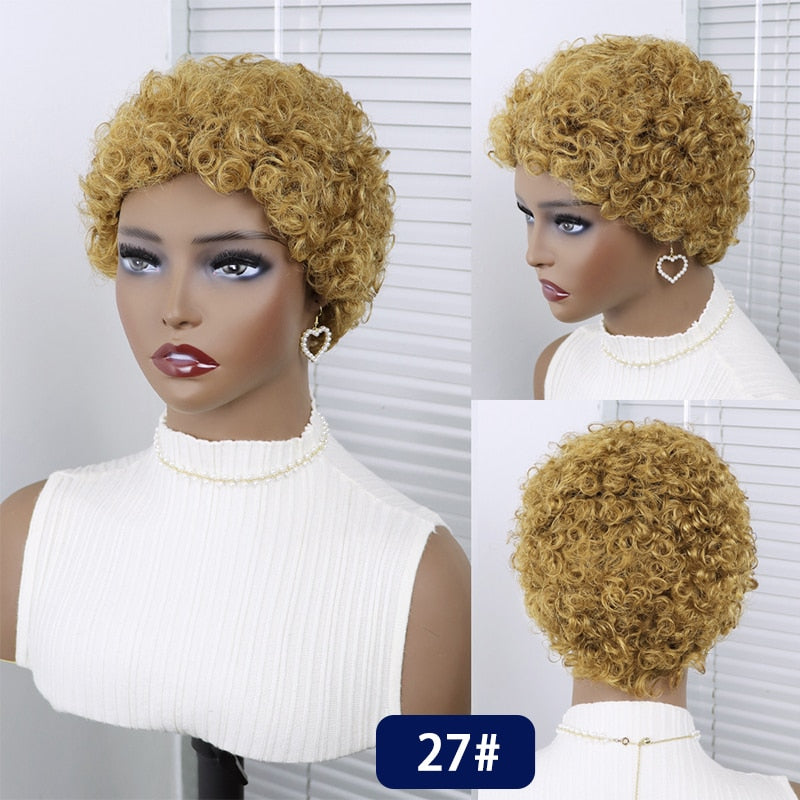 Short Curly Hair Wigs Pixie Cut Brazilian