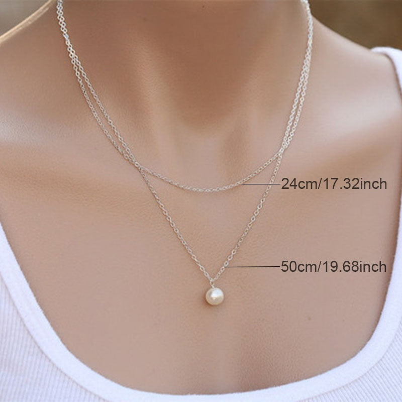 Women Fashion Vintage Pearl Necklace