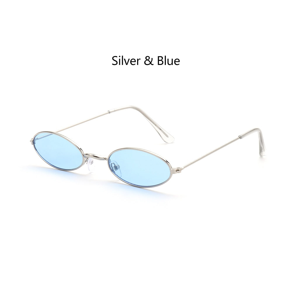 1PC Unisex Retro Small Frame Oval Sunglasses