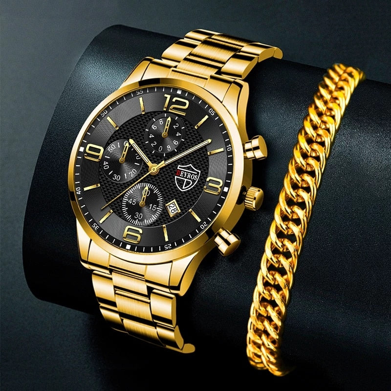 Luxury Mens Gold Bracelet & Watches