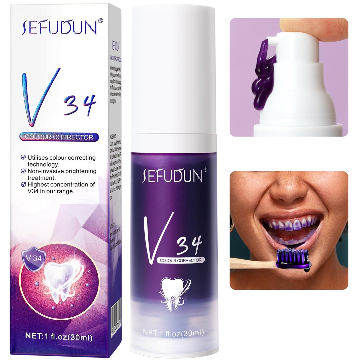 Teeth Whitening Toothpaste V34 Color Tooth Correction