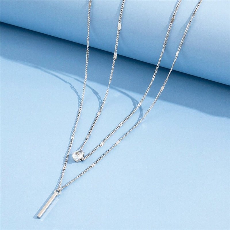 Simple Crystal Pendant Necklace