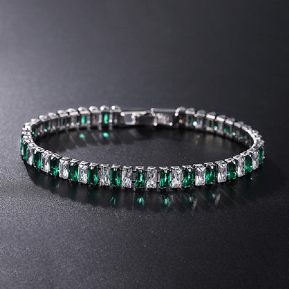 Bracelet Tennis Vert Zircon 4mm