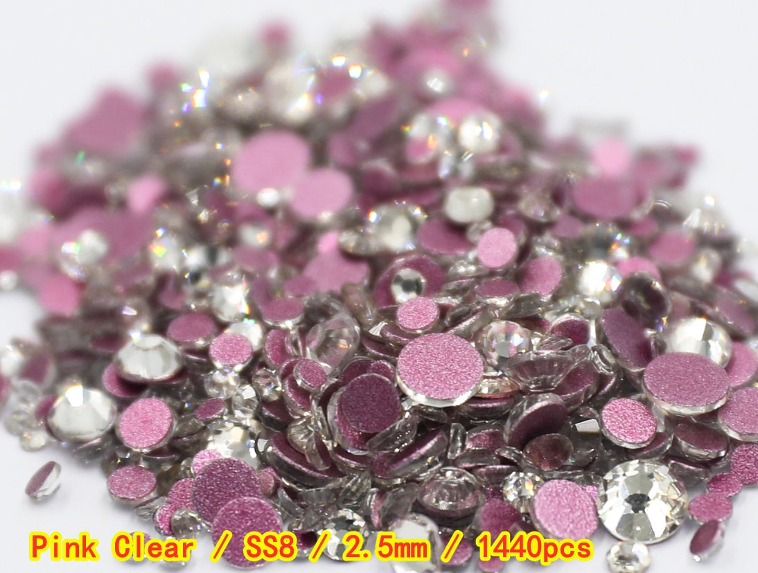 SS3-ss8 1440 pièces cristal clair AB or 3D Non HotFix FlatBack Nail Art strass décorations chaussures et décoration de danse