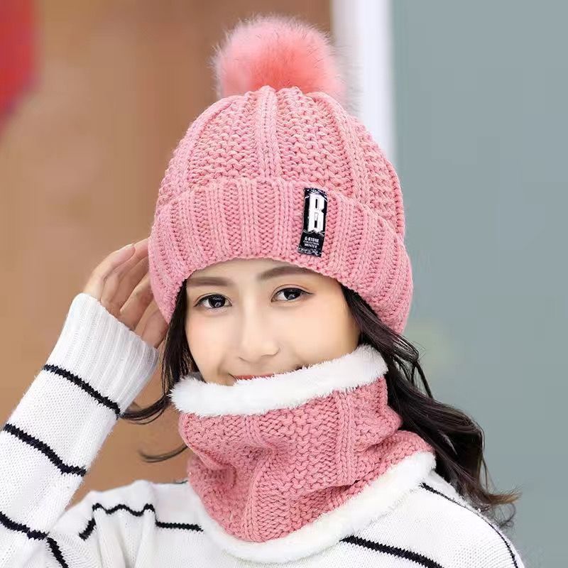 Women Wool Knitted Hat Ski Hat Sets