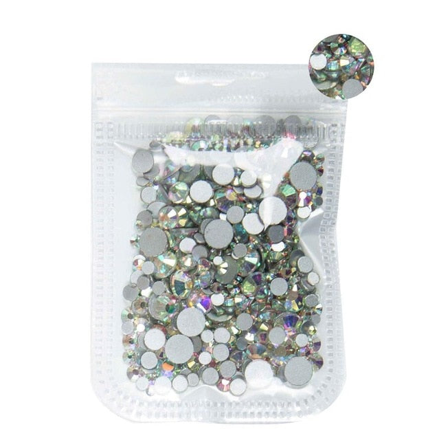 SS3-ss8 1440 pièces cristal clair AB or 3D Non HotFix FlatBack Nail Art strass décorations chaussures et décoration de danse