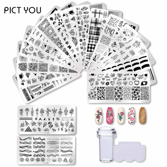 PICT YOU 12*6 cm Nail Art Modèles Estampage Plaque Conception Fleur Animal Verre Température Dentelle Timbre Modèles Plaques Image