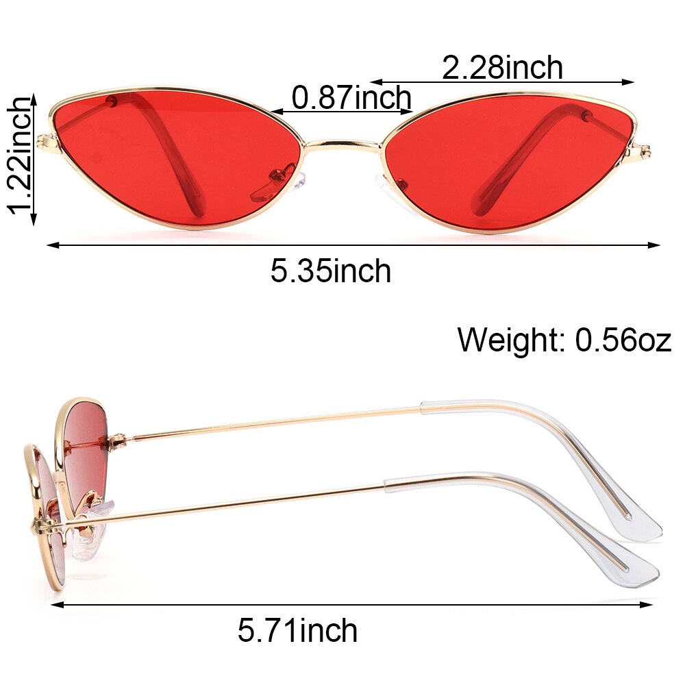 1PC Lunettes de soleil ovales rétro à petit cadre unisexe