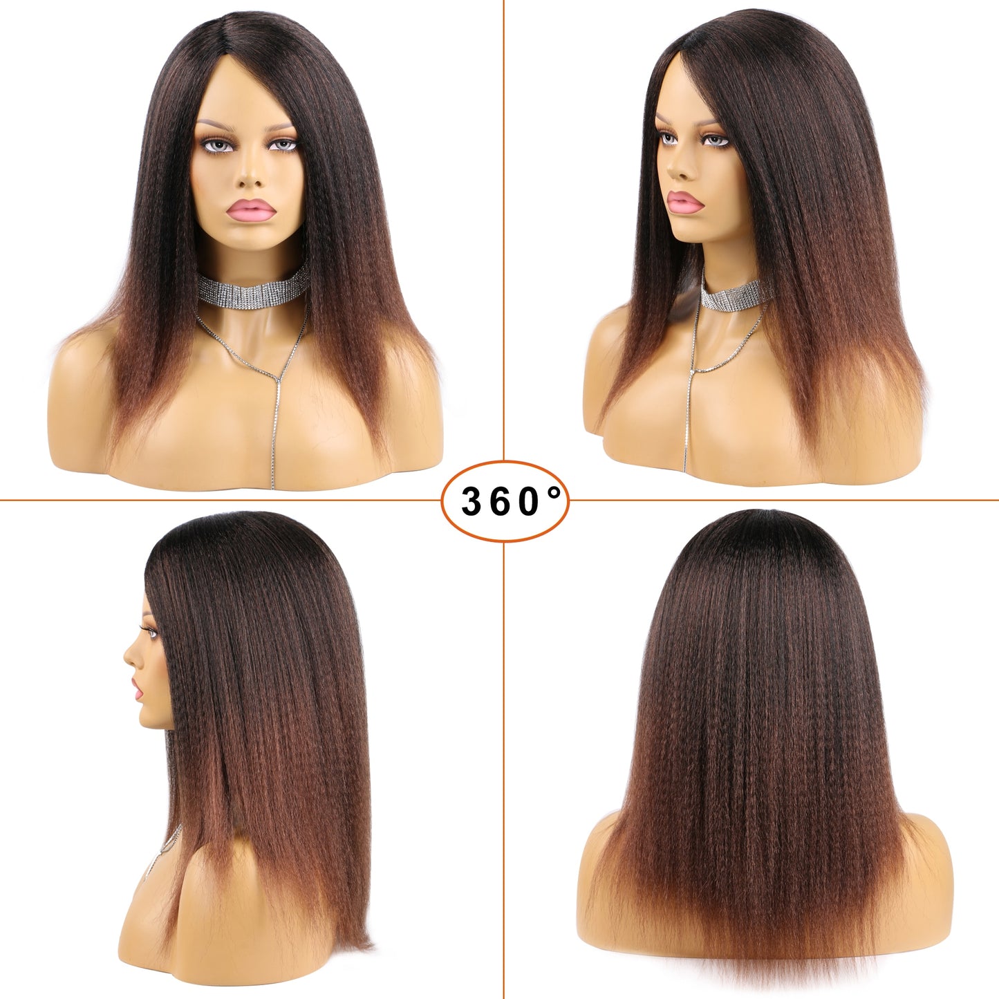 14 Inch Synthetic Yaki Hair Wig Natural