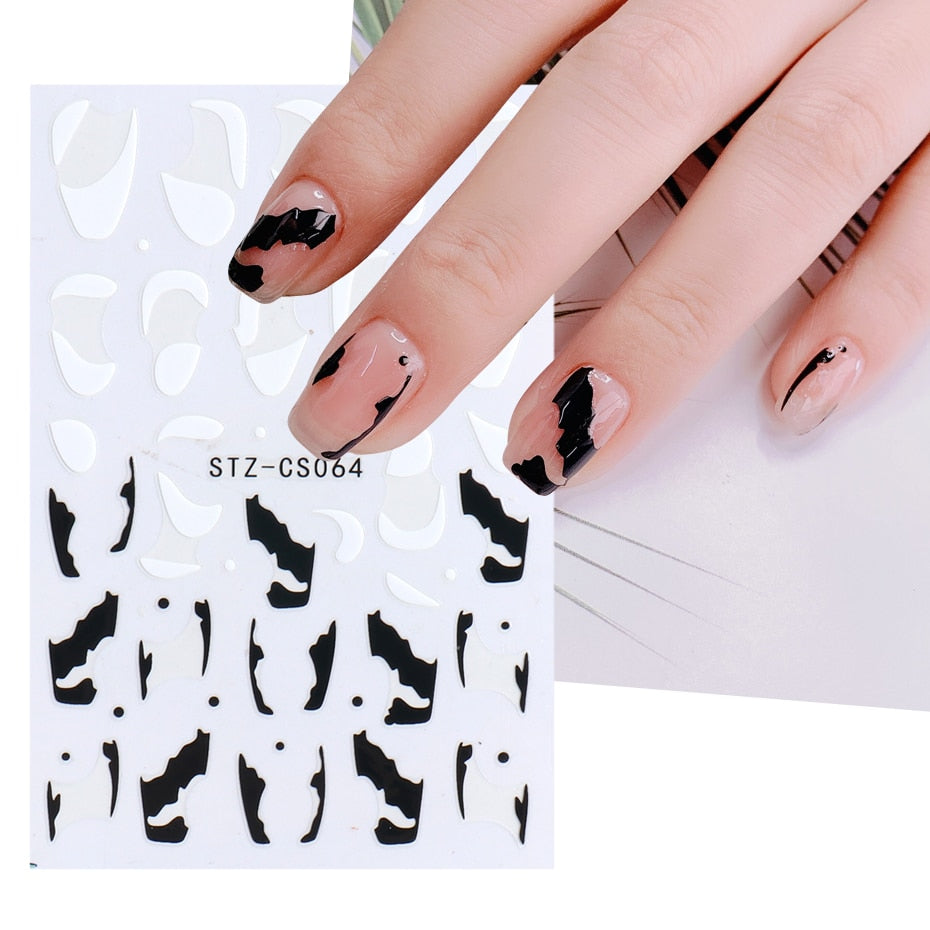 1pcs Gold Silver Sliders 3D Nail Stickers