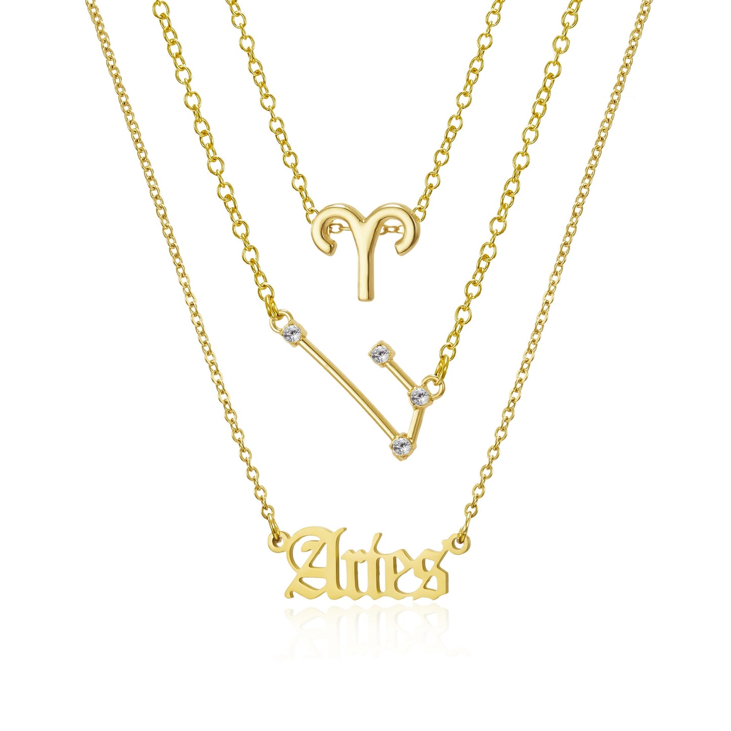 3Pcs/set 12 Zodiac Sign Necklace