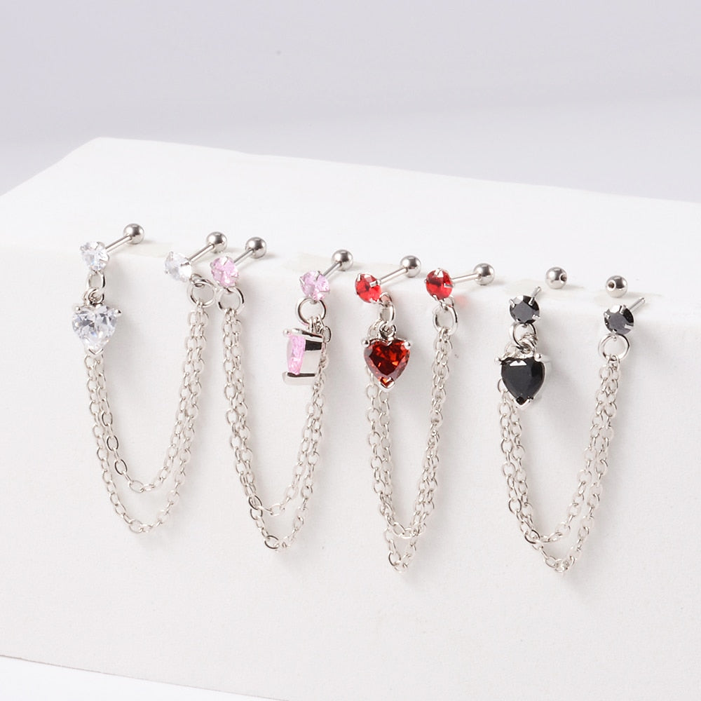 1PC Surgical Steel Chain Earring