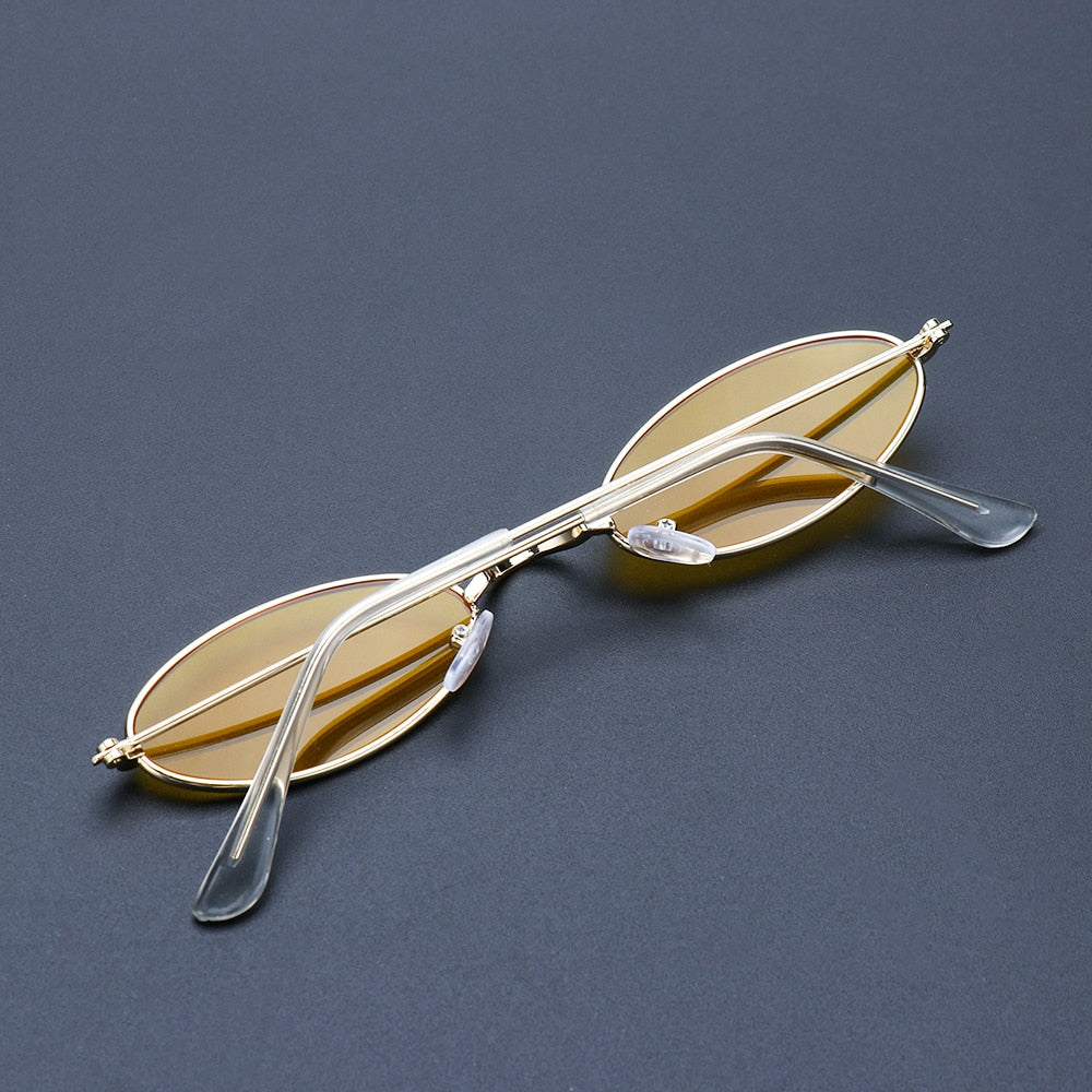 1PC Unisex Retro Small Frame Oval Sunglasses