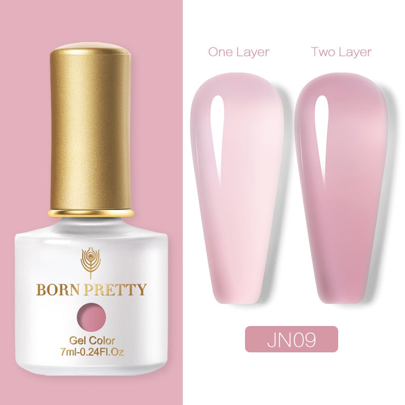 BORN PRETTY Vernis à Ongles Gel Rose Laiteux