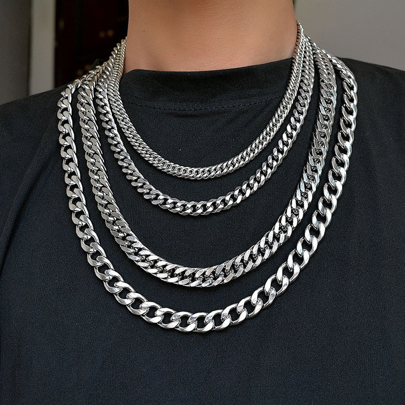 Stainless Steel Cuban Chain Necklaces