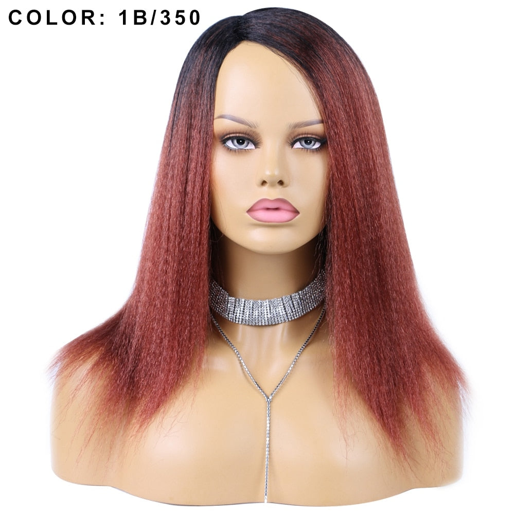 14 Inch Synthetic Yaki Hair Wig Natural