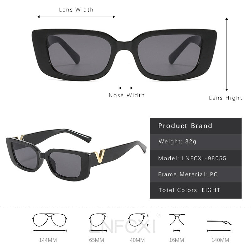 LNFCXI Retro Small Frame Cat Eye Sunglasses