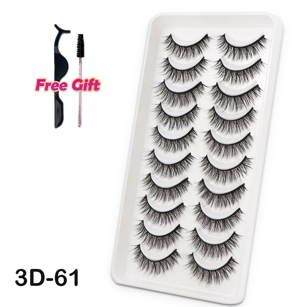 5/10 paires de cils de vison 3D cils naturels