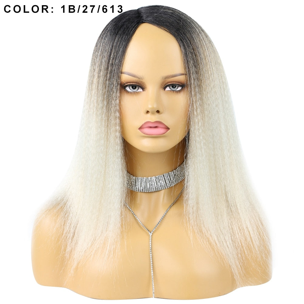 14 Inch Synthetic Yaki Hair Wig Natural