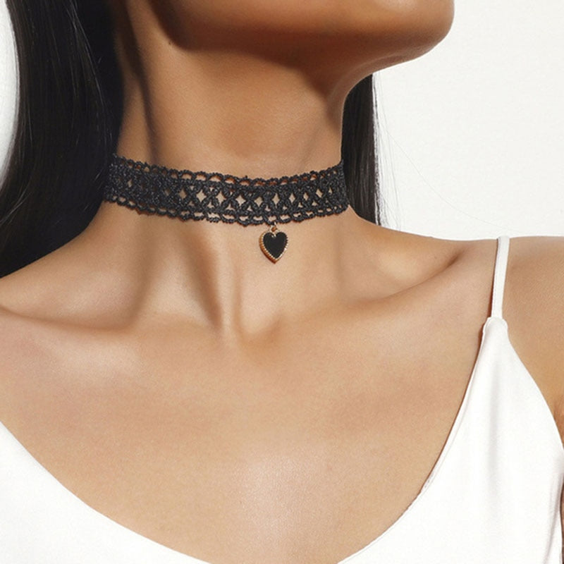 Collier ras du cou en velours à la mode coréenne