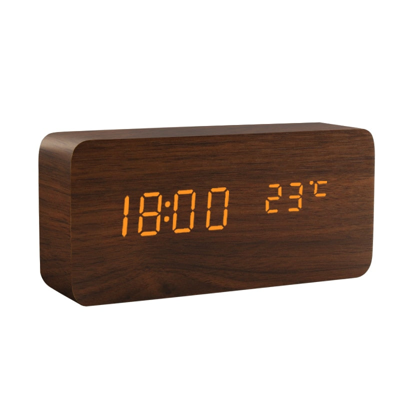 Réveil LED Montre en Bois