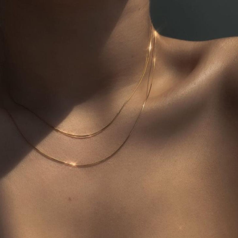 Silver Colour Sparkling Clavicle Necklace