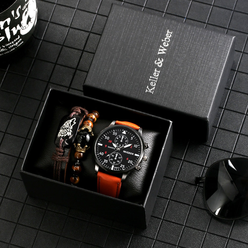 Personality Men Watch Bracelet Sets