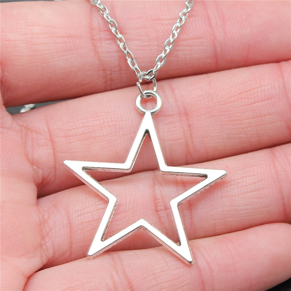 Simple Hollow Star Pendant Necklace