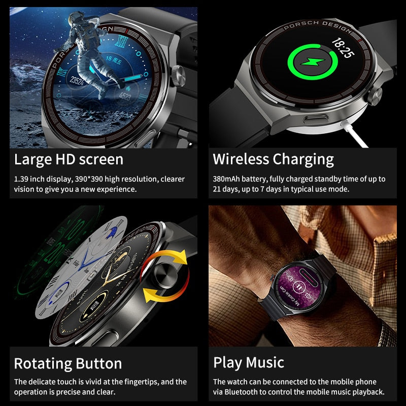 LIGE New Smart Watch Men AMOLED