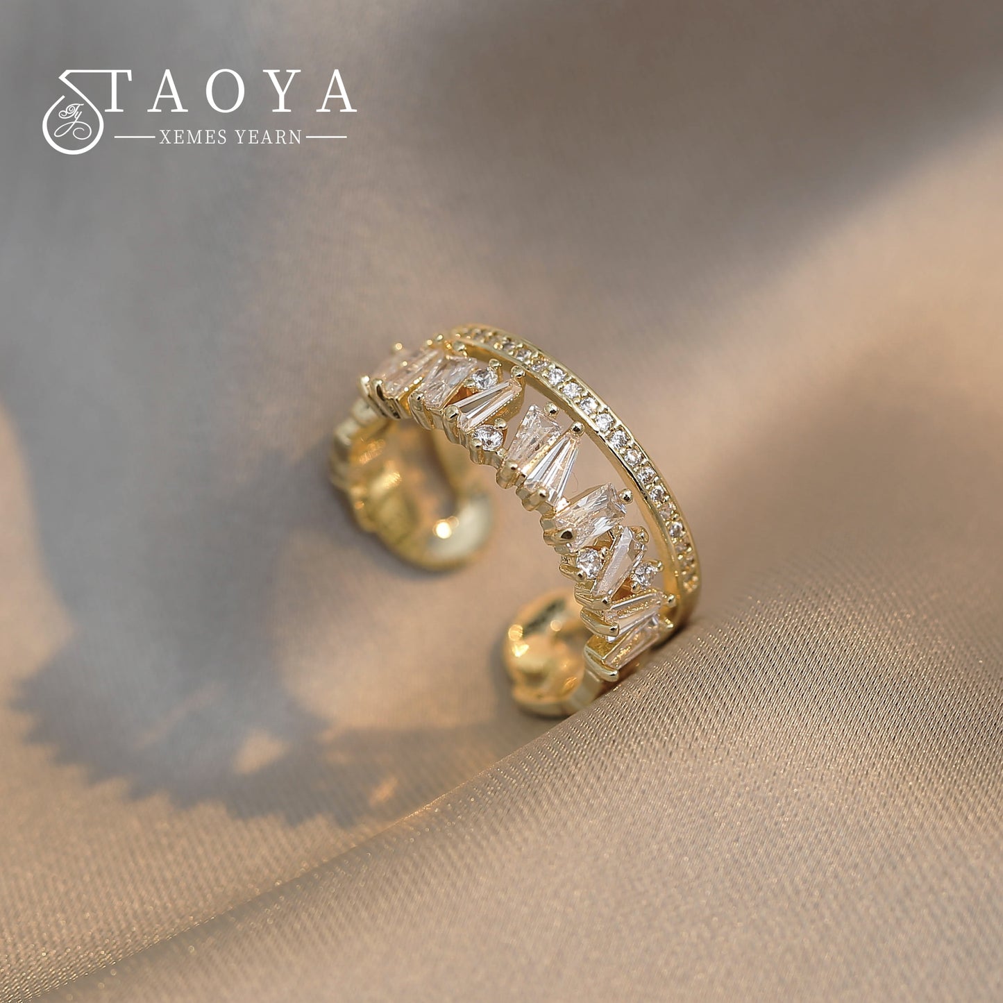 Luxury Zircon Gold Rings