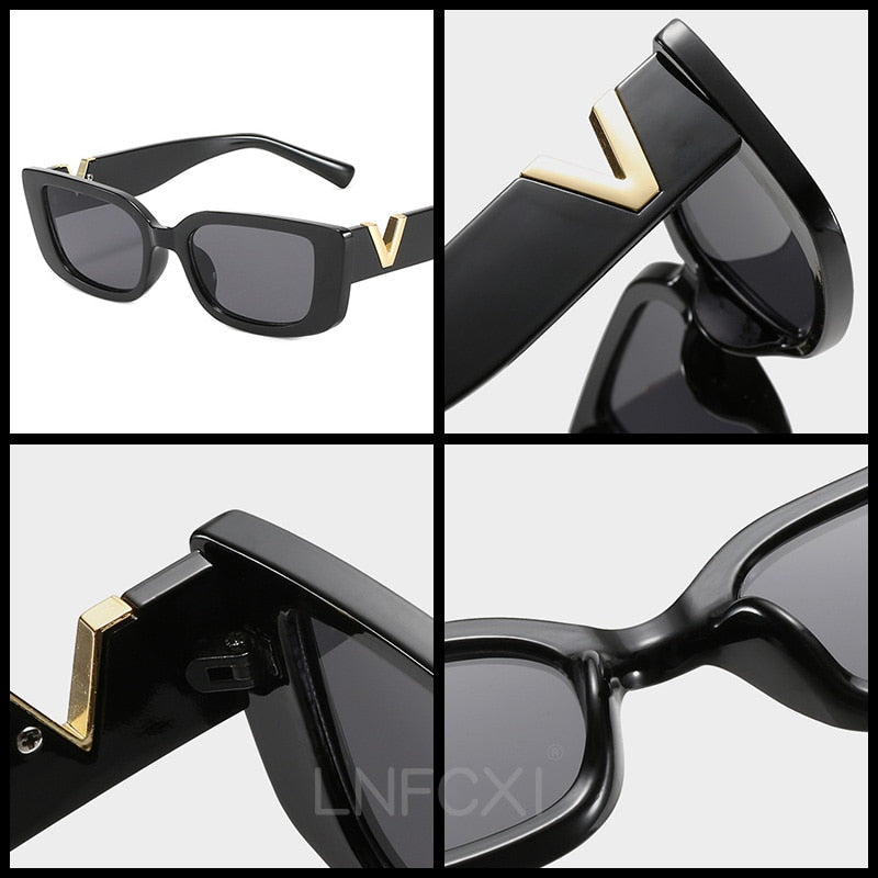 LNFCXI Retro Small Frame Cat Eye Sunglasses