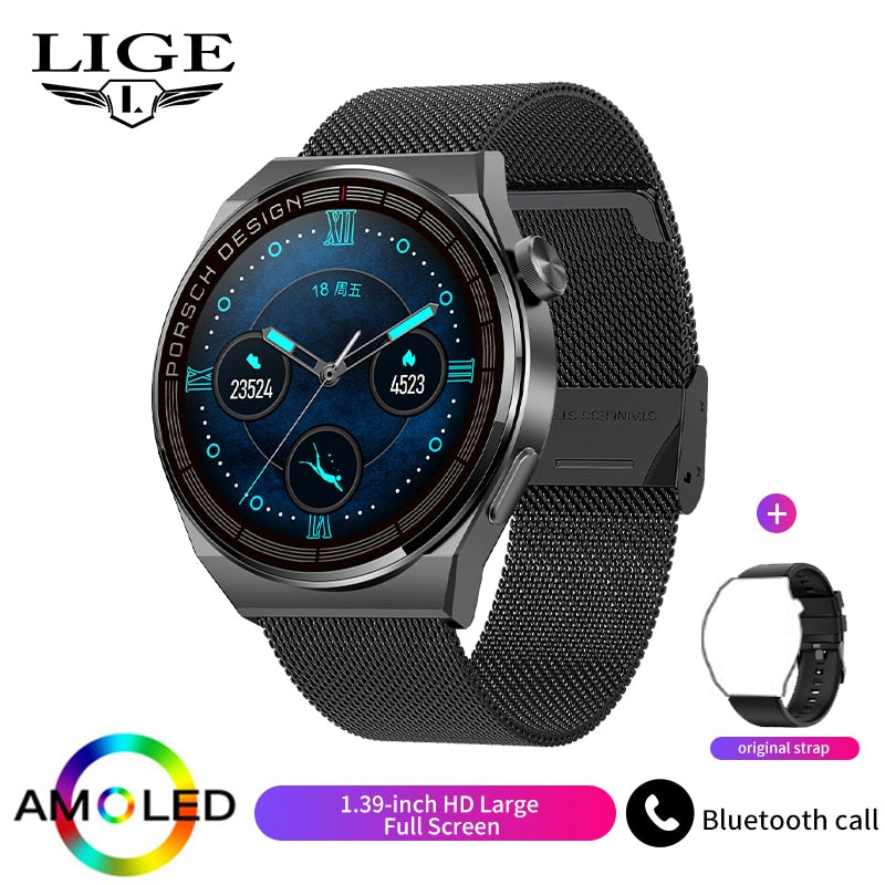 LIGE New Smart Watch Men AMOLED