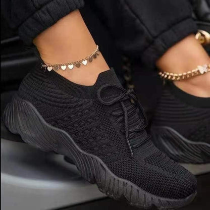 Sneakers Shoes 2022 Fashion Lace Up Platform Shoes for Women&#39;s Summer Plus Size Flat Mesh Sports Shoes Woman Vulcanize Shoes