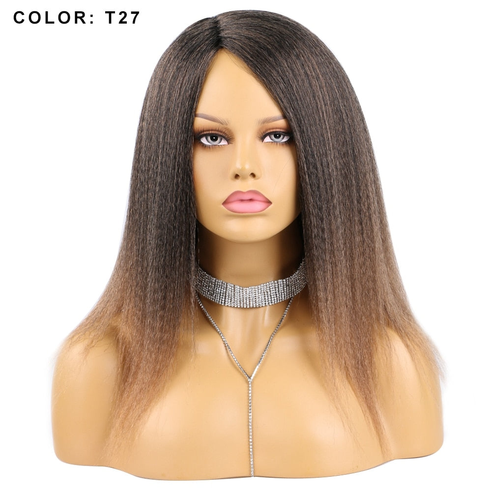 14 Inch Synthetic Yaki Hair Wig Natural