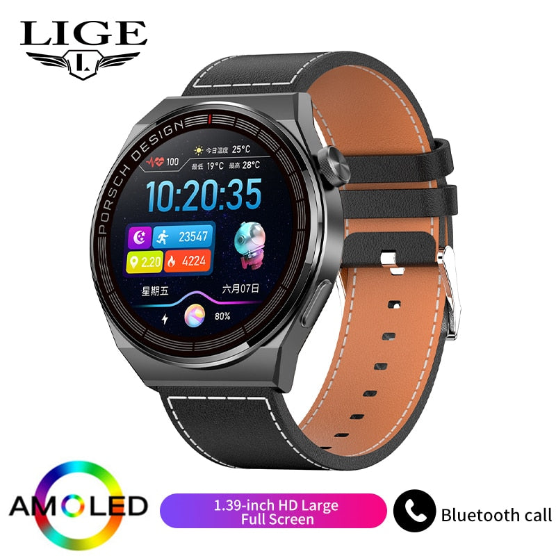 LIGE New Smart Watch Men AMOLED