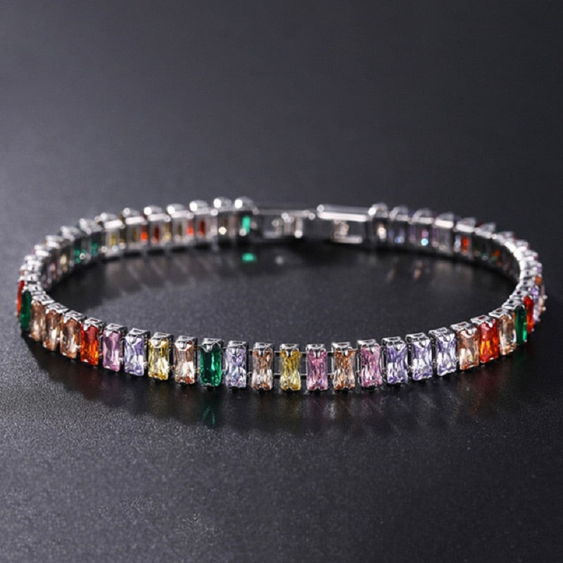 4mm Cubic Zirconia Green Tennis Bracelet