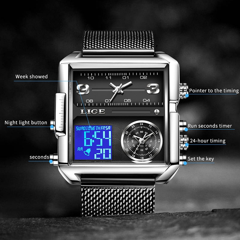 2022 LIGE Digital Watches Mens