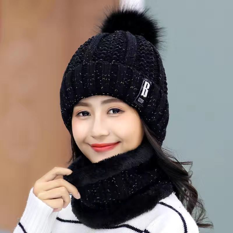 Women Wool Knitted Hat Ski Hat Sets