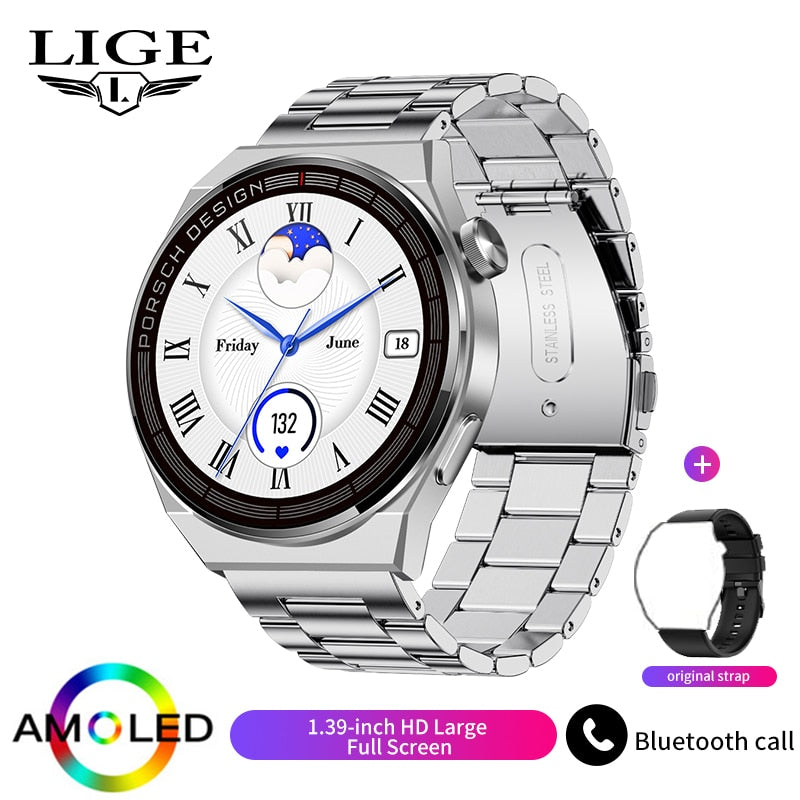 LIGE New Smart Watch Men AMOLED