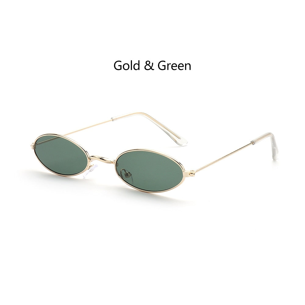 1PC Unisex Retro Small Frame Oval Sunglasses