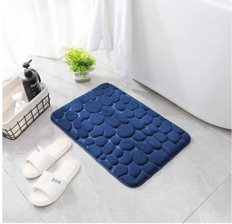 Tapis de bain en relief pavé de salle de bain tapis antidérapants dans le lavabo baignoire tapis de sol latéral salle de douche paillasson coussin en mousse à mémoire de forme