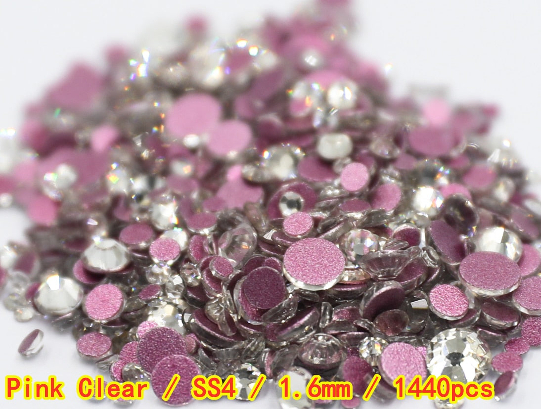 SS3-ss8 1440 pièces cristal clair AB or 3D Non HotFix FlatBack Nail Art strass décorations chaussures et décoration de danse