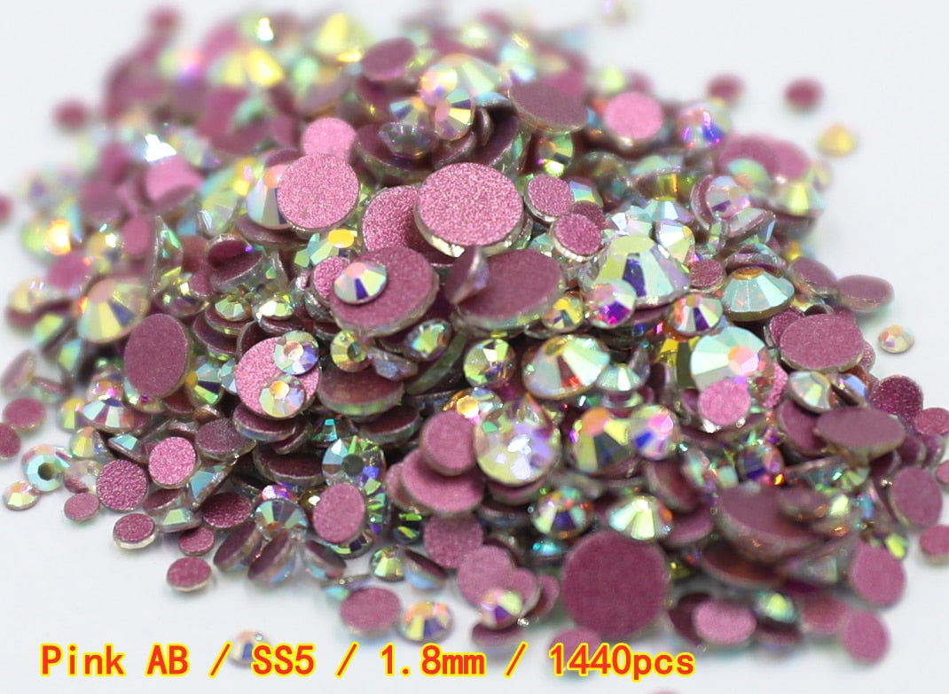 1440pcs Clear Crystal FlatBack Nail Art