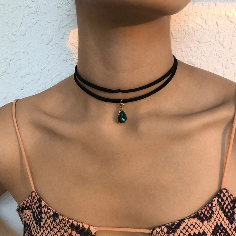 Collier ras du cou en velours à la mode coréenne